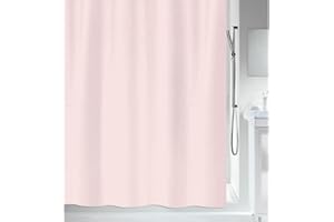 MSV Tenda da Doccia in Poliestere 180x200 cm Rosa Cipria