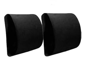 ‎ECLOUD SHOP Ecloud Shop Lendenkissen aus Memory-Schaum mit verstellbarem Gurt, Rückenlehne bequem und hautfreundlich, geeignet für Bürostühle, Schwarz, 2 Stück