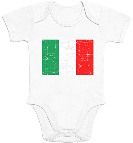 Italien Italia Flagge WM 2018 Olympiade Fanartikel Baby Body Kurzarm-Body Newborn Weiß