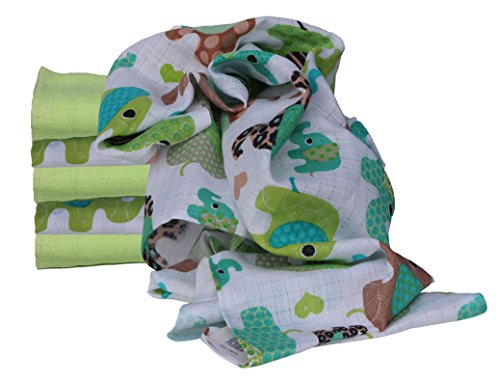 Clevere Kids Mulltücher Elefanten 6 Stück Spucktücher Mullwindeln