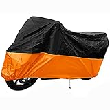 ☞●Zwei Löcher für ein Schloss im Bereich des Vorderrads zum doppelten Schutz der Motorradabdeckung vor Diebstahl und ausreichendem Schutz gegen ungünstige Wetterbedingungen. Im Gegensatz zu den üblichen Eisenlöchern verwenden wir das Aluminiumloch anstelle von eisernen Löchern, die es nicht leicht machen, rostig und haltbarer zu werden, sind die 4cm Durchmesser für die meisten Schlösser geeignet.