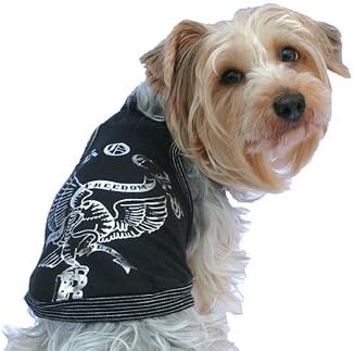 ROCK EAGLE DESIGNER dog clothes designer luxury puppy pet clothing coat jacket t shirt apparel jumper sweater hoodie winter christmas gift warm pink blue small medium large dogs extra large big dogs (XS, BLACK)