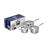 Le Creuset 3-Ply Stainless Steel Saucepan Set - Silver, 3 Pieces (Kitchen & Home)
