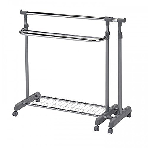 Oramics ausziehbarer Kleiderständer Teleskopgarderobe Garderobenständer mit Rollen