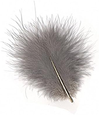 50 FLUFFY GREY/SILVER MARABOU FEATHERS SIZE 1" - 3" CARDMAKING CRAFTING FLORAL WEDDING