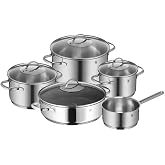 WMF Provence Plus 5 Par&ccedil;a Tencere Seti, İnd&uuml;ksiyon Uyumlu, Cam Kapaklı, Kaplamasız, T&uuml;m Ocak Tipleriyle Uyumlu, Cromargan&reg; Y&uuml;