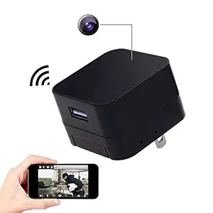 AHAXA WiFi Charger Hidden Camera 1080P Full HD, Supports 2 Mode Recording, Support 128 GB Micro SD Card, Nanny Cam for Home, Kids, Baby, Pet Monitoring (Black)