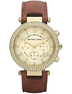 Michael Kors Damen-Armbanduhr Analog Quarz One Size, champagner, braun