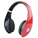 Produktbild Bluetooth Kopfhörer Wireless Over Ear Headset mit eingebautem Mikrofon Hi-Fi Stereo und Soft Ohrenschützer Stützen Sie Mikro-Sd-Karte FM Hände freies Anrufen Mit Musik hört Sport oder Rest-Rot