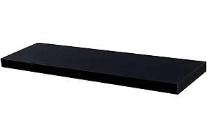 Harbour Housewares Modern Floating Wall Shelf - 100cm - Black - Photo Gallery Bookshelf Wall Shelves for Living Room Display, Bedroom, Office Storage