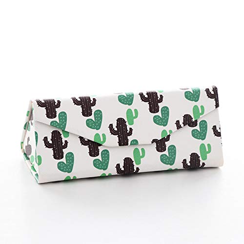 Preisvergleich Produktbild WEILIVE Brillenetui mit Kaktus-Muster, dreieckig, faltbar, Sonnenbrillenetui, Kakteen