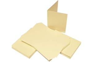 CRAFT UK LIMITED Craft UK W112 A6 Linen Card and Envelope Pack of 50 - Ivory