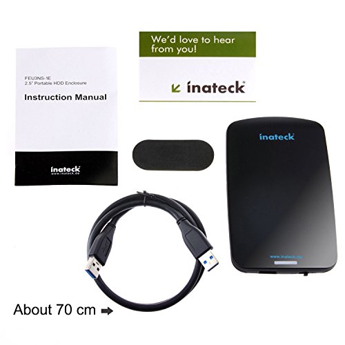 Inateck USB 3.0 Externes Festplattengehäuse für 9.5mm 7mm SATA HDD SSD Festplatten 2,5 Zoll, UASP und SATA3 kompatibel - 7
