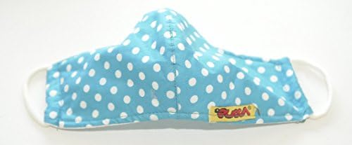 Ladies Fashionable Face Mask for Dust and Pollution Protection(made of 100% cotton and comfortable to wear),trendy stylish and cute colourful polka dots on blue