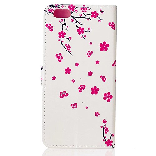 MUTOUREN für iphone 6 Plus/6S Plus (5.5 Zoll) Hülle Schutzhülle PU Leder Bookstyle Handyhülle Brieftasche Wallet Schale Portemonnaie Klapphülle mit Standfunktion Taschen kratzfeste Stoßfest Magnetic Snap Bumper Schale – Plum Blume + Stylus Touch Pen - 3