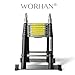 Produktbild WORHAN® 5m TELESKOPLEITER 2 in 1 ANLEGELEITER KLAPPLEITER ALU TELESKOP LEITER MULTIFUNKTTIONS LEITER 500cm K5A