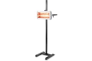STAHLWERK Infrarot Lacktrockner IL-1200 ST mit 1.200 Watt und Stativ, leistungsstarker Infrarottrockner/IR Strahler/IR Trockner zum professionellen Trocknen von Autolack, Grundierungen uvm.