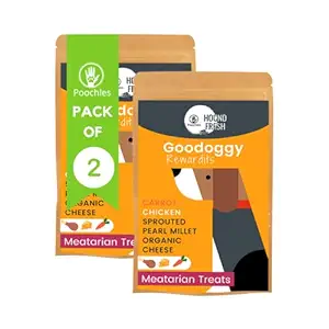 Poochles Goodoggy Rewardits Dog Training Treats - Chicken Carrot Nutritious Vegetable Protein Dog Snack 100% Natural Bite-Sized Treat for Puppies, Adult Dogs;Baked Reward for Dog (Pack of 2)