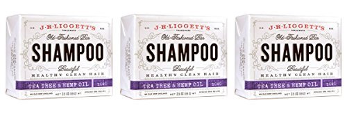 J.R. Liggett Barra de champú, árbol del té y aceite de cáñamo, 3.5 oz (3 pack)