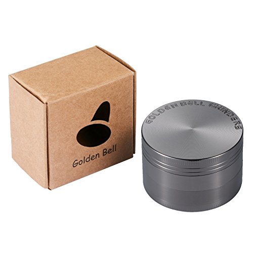 LIHAO Pollen Grinder Crusher für Tabak,Spice,Kräuter,Gewürze,Herb,Kaffee 4-teiliges Set mit Pollen Scraper (Nickel-Schwarz) - 3