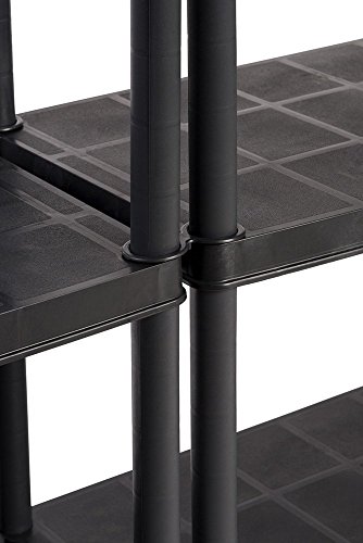 Praktisches Regal für Haushalt, Büro, Keller, Werkstatt oder Garage – 4 Böden mit je 25kg – in Schwarz! - 3