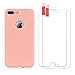 Produktbild iPhone 7 Plus 8 Plus Hülle Panzerglas, E-Unicorn Handyhülle Apple iPhone 7 Plus 8 Plus Hülle Silikon Rosa Matt Tasche Ultra Slim Dünn TPU Bumper Etui Protective Schutzhülle Stoßfest Kratzfeste Back Case Cover Zubehör + 2 Stück Schutzfolie Glas Folie Displayschutzfolie Panzerfolie 9H 3D