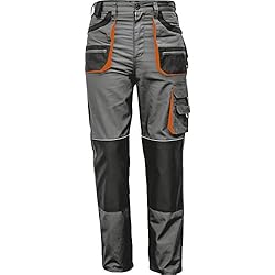 Stenso des-Emerton® - Pantalon de Travail/Cargo pour Homme - Gris/Noir/Orange - 54