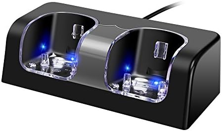 WII Remote Charging Station ,Uniway CT01 WII Remote Charge Dual BATTERY CHARGER + 2 BATTERIES-Black