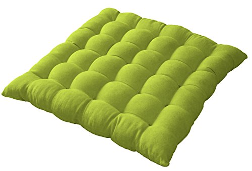Sitzkissen Stuhlkissen 25er Steppung Velour-Optik Grün - 2
