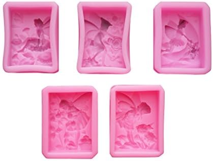 [Ever garden] fairy five set angel Angel silicon mold / handmade soap / candle / clay / Bath Bomb / resin / silicon mold / die-cut type / handmade production (five set ‡A)