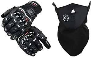 Cahoot Store Pro biker Motorbike Powersports Racing Gloves With Men's Fabric Face Mask