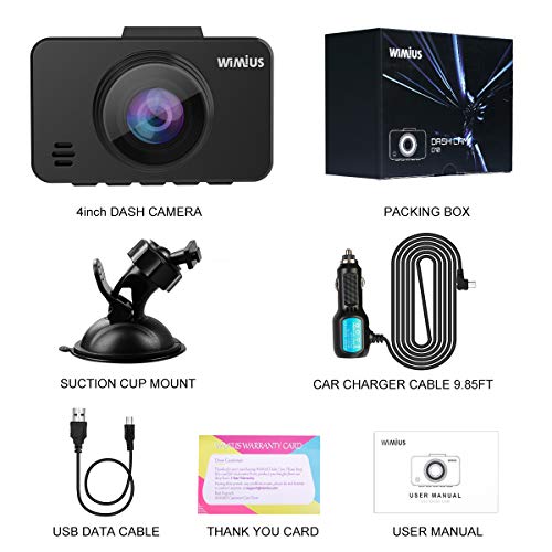 WiMiUS Dashcam Full HD 1080P Auto Kamera mit 170° Weitwinkelobjektiv, 2.45 Zoll LCD-Bildschirm Autokamera mit G-Sensor, WDR, Parkmonitor, Nachtsicht und Loop-Aufnahme - 7