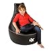 i-eX® Rookie Gaming Chair -Faux Leather - Kids Gaming Bean Bag - Great for a Gamer (Steel/Black)