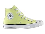  Converse Chuck Taylor All Star High Classic CTAS Hi Damen Herren Unisex Turnschuhe Canvas Sneaker Sportschuhe mit 7kmh Aufkleber Gelb 38