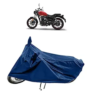 Amexride Bike/Scooty Body Cover for Royal Enfield Meteor 350 Along with Water Repellent/UV Rays Protection and Dust Proof with Superior Polyester Fabric (Navy Blue)