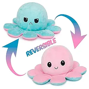 Chubby - Reversible Octopus Plush Soft Stuffed Mood Changing Toys Cute Sea Animal for Kids, Home Decor Boys/Girls (23 cm, Multicolour)