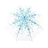 Regenschirm Innovative schönen Kirschblüte Pattern Winddicht und UVschutz elastischer Kunststoffschirm mit bequemem rutschfestem（Blau）