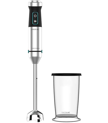 My Wave - Batidora de Mano - Para Líquidos y Sólidos - Potencia de 1.500W - Control de Velocidad Turbo - Luz LED - Varilla, Cuerpo y Hoja de Acero Inoxidable - Incluye Accesorios