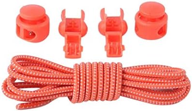 Unisex Women Men No Tie Shoelaces, Elastic Shoelaces Round Shoe Laces Trendy Sneakers Quick Locking Shoestrings for Kids by Kolylong (Orange)