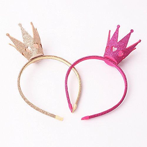 Shining Krone Haar Hoop Geburtstag Party Kid 's mit Kopfbedeckungen Weihnachten Kinder Haar-Styling-Zubehör, Faser, champagnerfarben, 21*13 CM