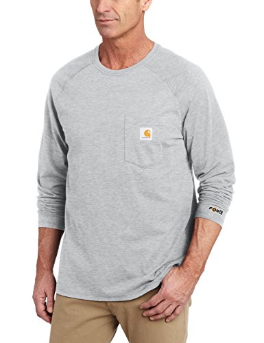 Carhartt Force® Cotton Long Sleeve T-Shirt (Large, Heather Grey)