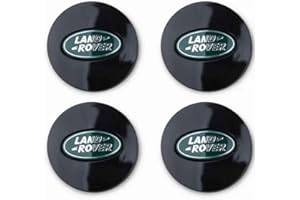 NIRBO Juego tapacubos cromados de 62 mm para Centro Rueda Coche, 4 Piezas para Land Rover SV Freelander Discovery Defender Range Rover Evoque Sport, Pegatina para neumáticos, embellecedor de Insignia