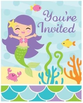 Mermaid Friends Creative Party Party Invitations (8 Pack)