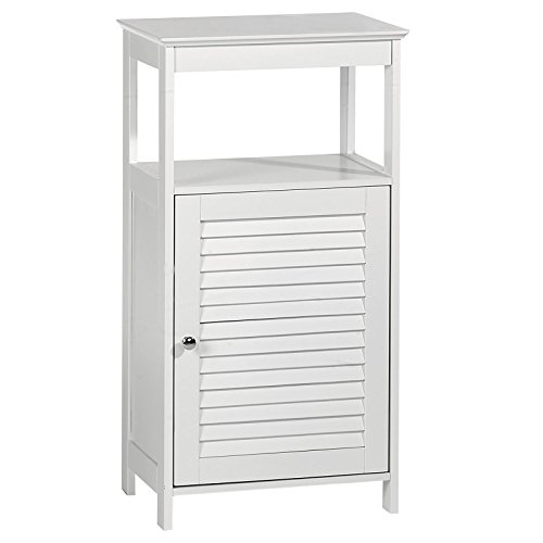Badregal Badschrank Badmöbel TICINO 1 Tür 4 Ablageböden weiß lackiert MDF - 2