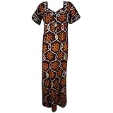 Indiatrendzs Women Nighty Printed Cotton Maroon Nightwear Chest 44