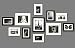 Produktbild Bilderrahmen Set aus Echtholz mit Glasscheibe - 11er Set Fotorahmen Kollage - 135x70cm - Schwarz&Weiß - enthält Passepartout - Rahmenbreite 2cm!