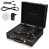 NOSTALGIE PUR: Dank der hochwertigen Kunstleder und Metall Applikationen des Koffers fügst Du Deinem Zuhause ein stylisches Design Element zu - so machen Musik und Hörbücher gleich noch mehr Spaß.