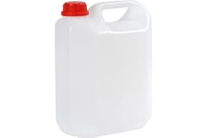 HARD Garrafa bidón plástico 5 litros homologado ADR Transparente Boca Ancha Ideal para Agua Gasolina químicos depósito Aire Acondicionado Camping Furgoneta Camper