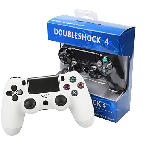 Preisvergleich Produktbild RQINW PS4 Gaming Controller Wireless Bluetooth Gamepad, USB-Aufladung, Vibrationsrückmeldung, Gaming Controller für PS4 (Weiß)