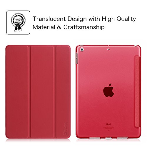 Fintie iPad 9.7 Zoll 2017 Hülle – Ultra Slim Superleicht Schutzhülle mit Lichtdurchlässig Rückseite Abdeckung Smart Cover Case Tasche mit Auto Schlaf / Wach und Standfunktion für Apple iPad 2017 Neue Modell, Rot - 2